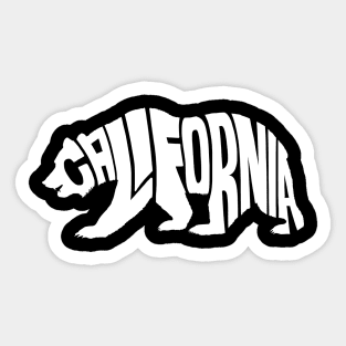 California bear white Sticker